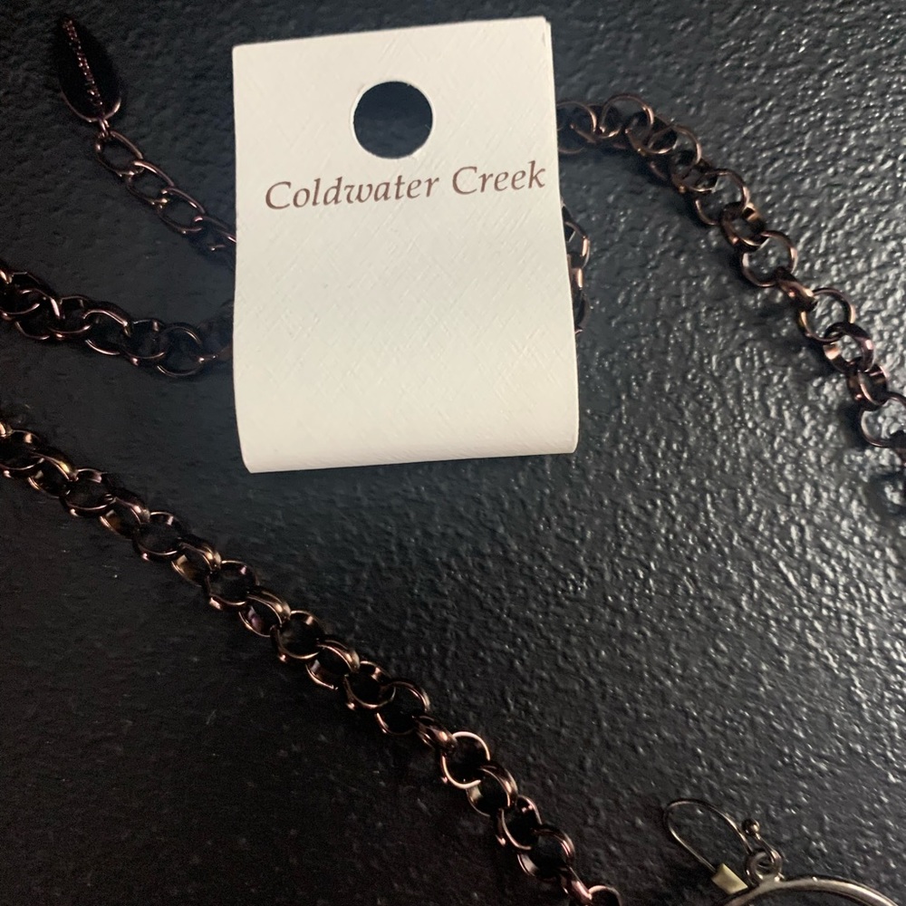 J #4 This is a plum colored new Coldwater Creek Necklace with free earrings. - Picture 7 of 9